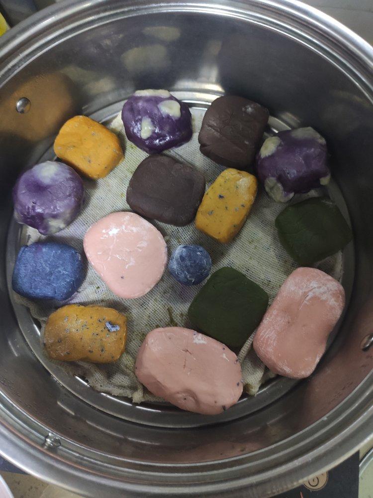 糖果色馒头（一次发酵花样刀切之1⃣️）