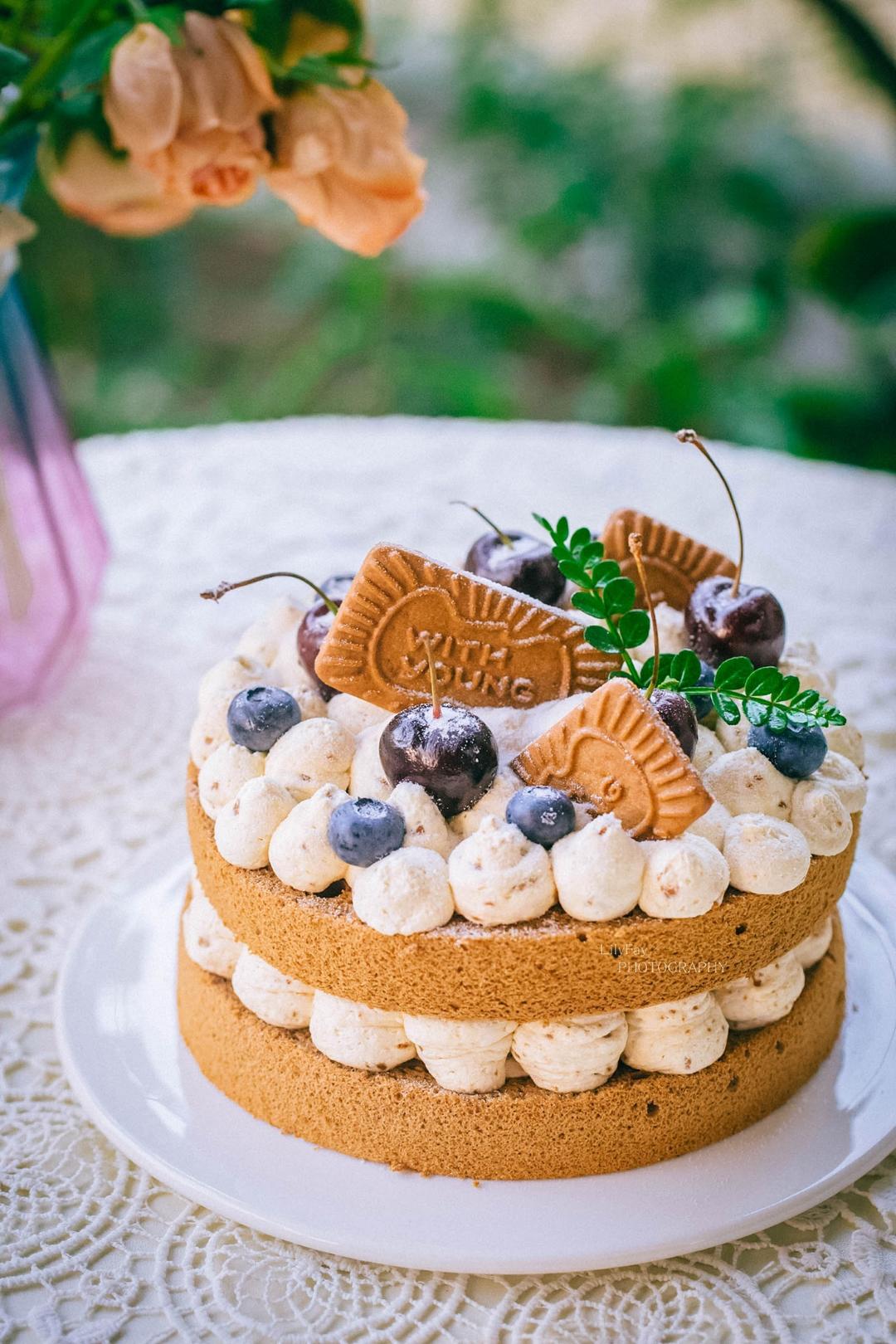 秋冬大地色系可可咖啡马斯卡彭香缇奶油裸蛋糕 C118