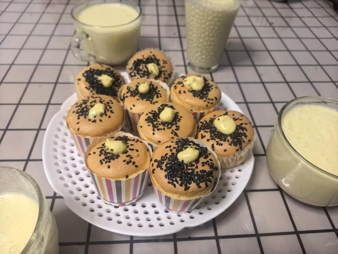 糯米蛋糕自用方可挤芒果乳酪馅