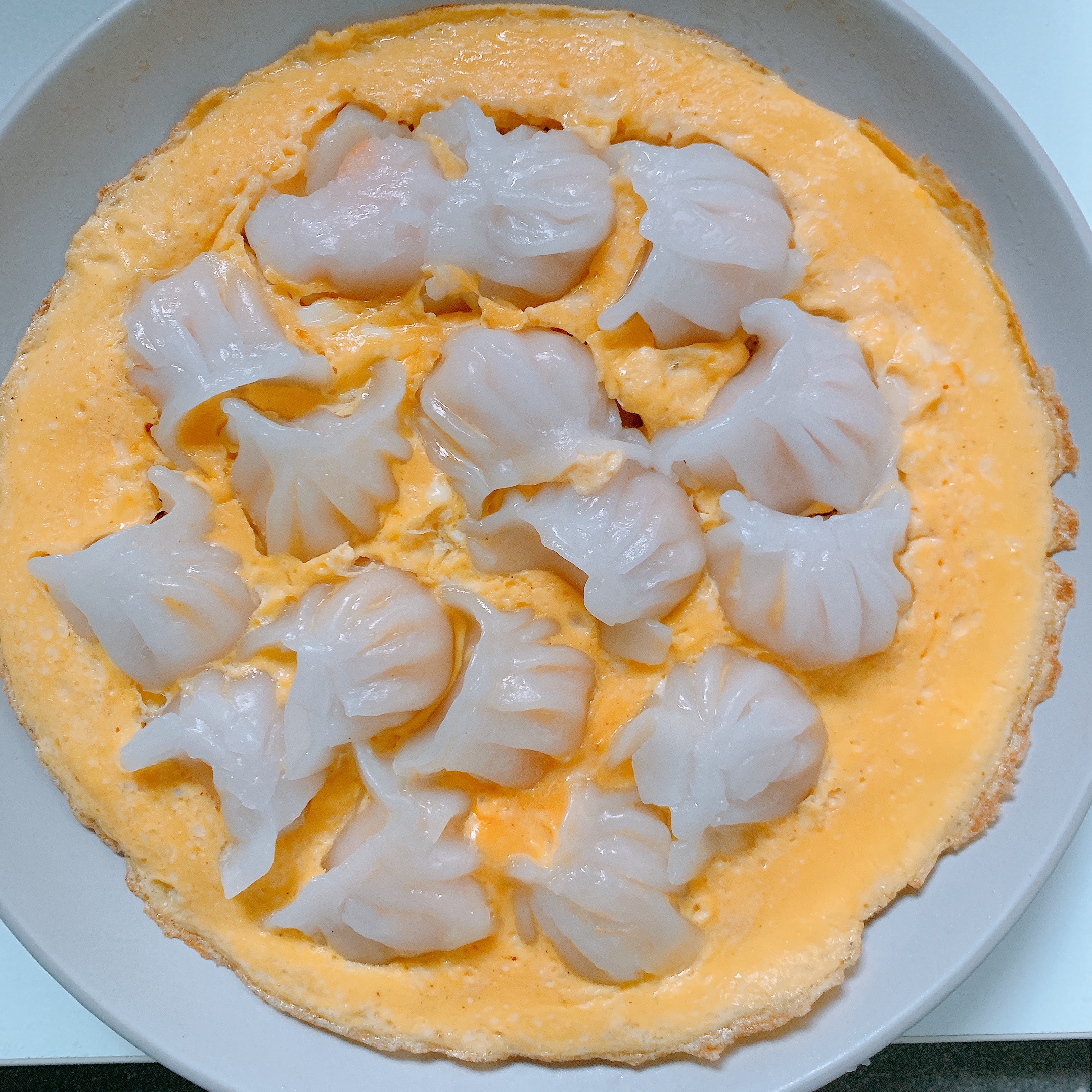 抱蛋煎虾饺的做法
