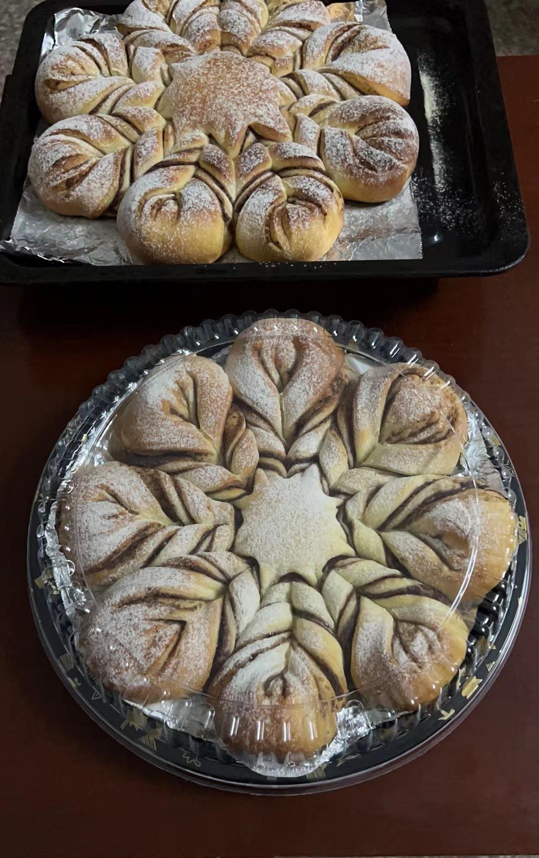 圣诞雪花面包的做法