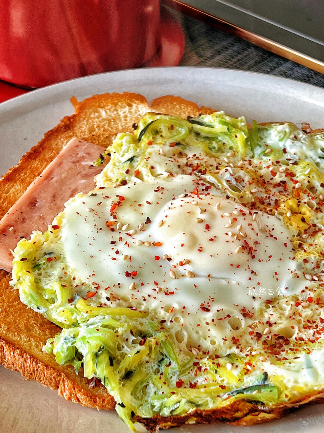 快手早餐👉 芝士花边太阳蛋🍳