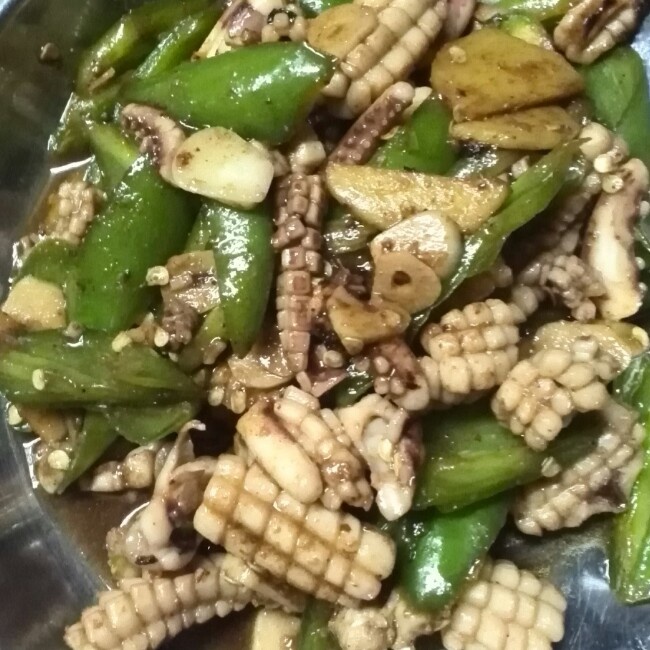 青椒炒鲜鱿