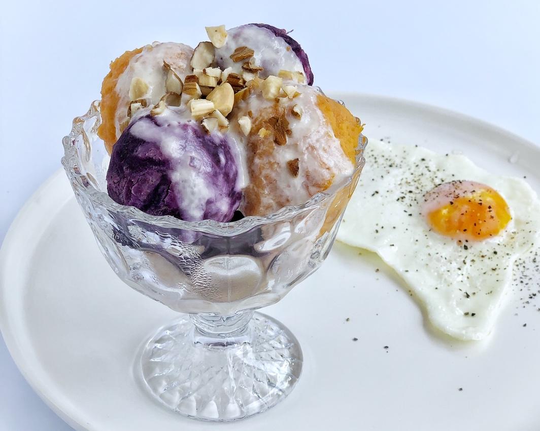 热乎乎的双薯冰激凌