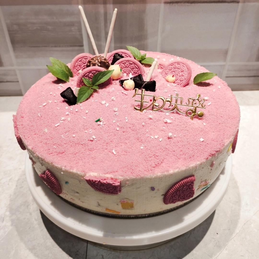 慕斯中的最爱！酸甜清爽酸奶乳酪抹茶慕斯（樱花奥利奥版）8寸