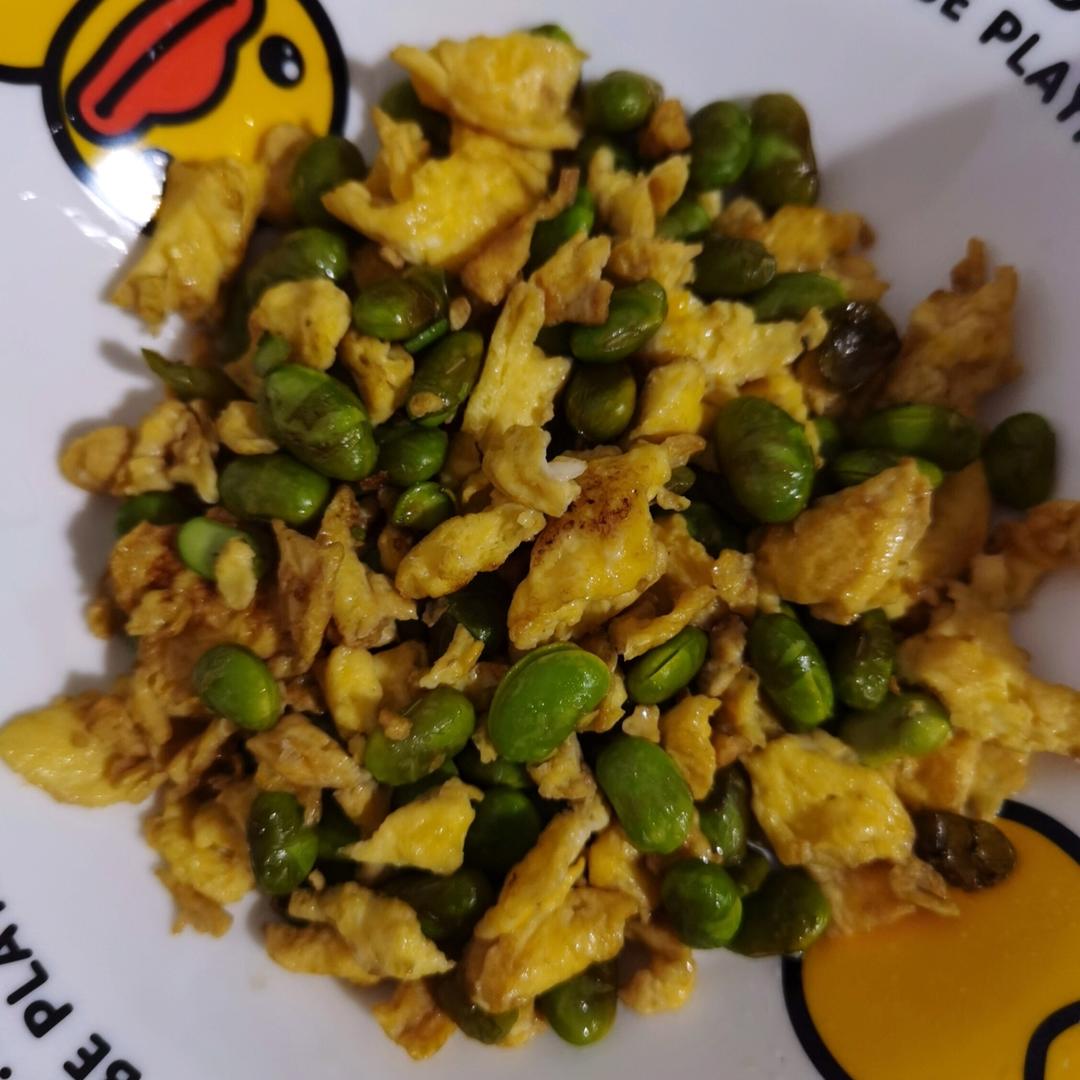 家常小炒—毛豆炒鸡蛋
