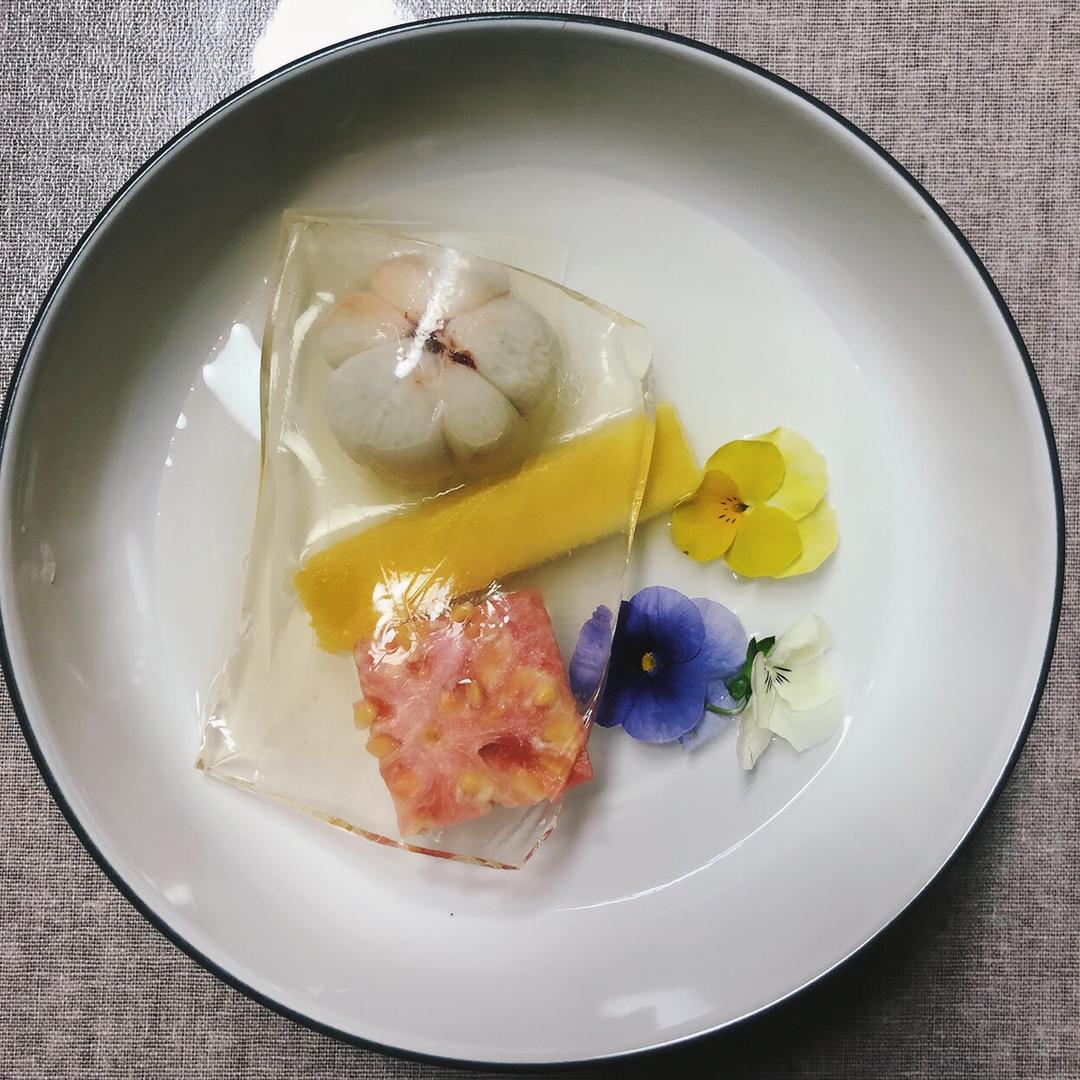 米其林大热分子料理！蜂蜜水果饺子