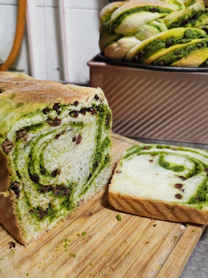 抹茶红豆馅吐司