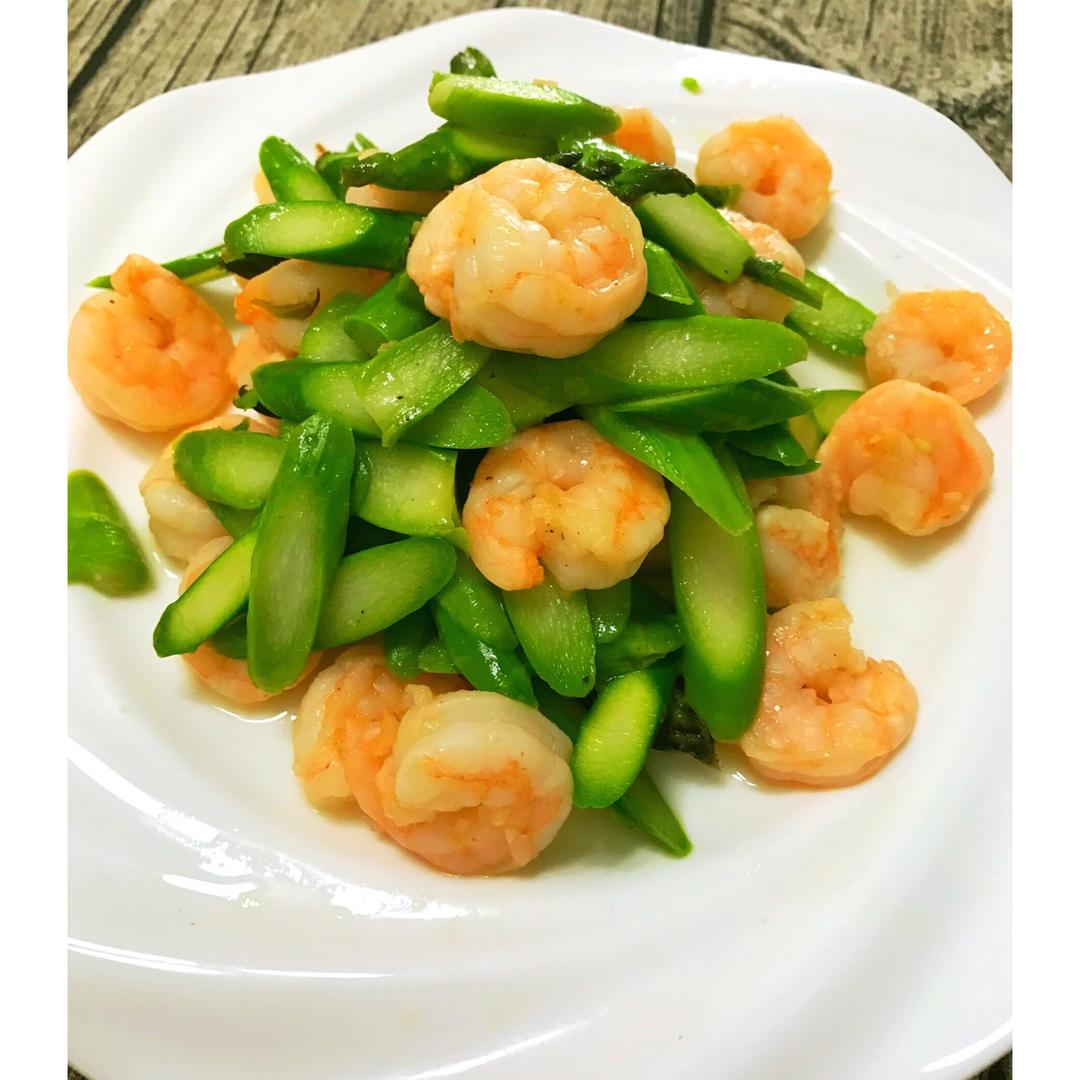 清炒芦笋虾仁