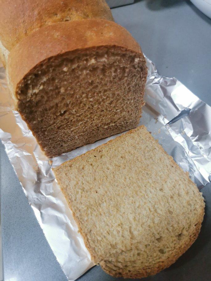 100%全麦鸡蛋吐司 直接法 王后细麸细粒 纯全麦依然软到下腰