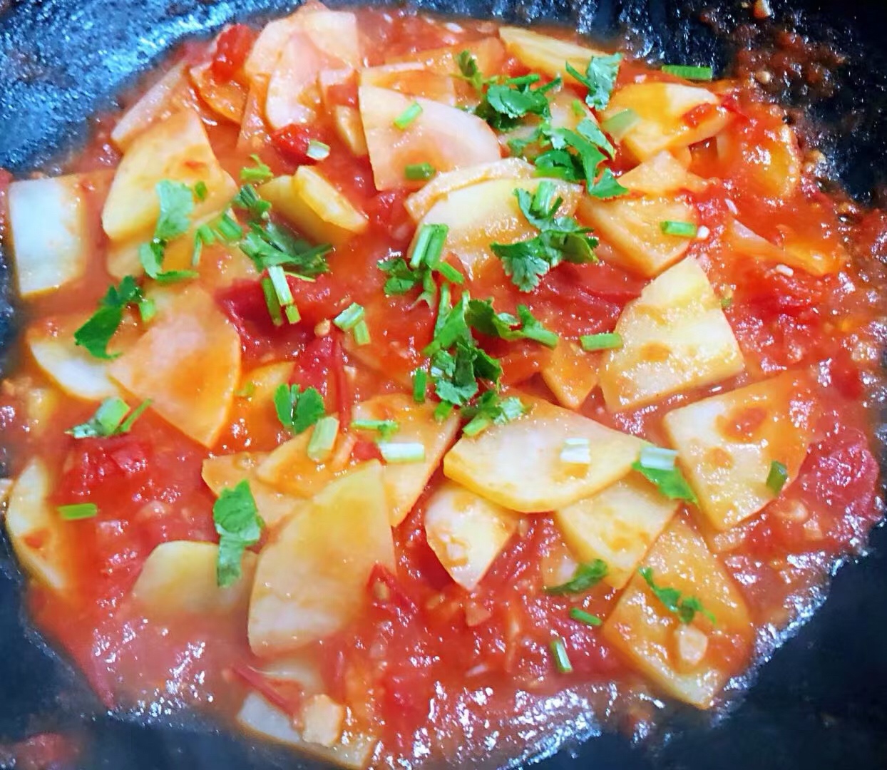 西红柿炒土豆片的做法 步骤10