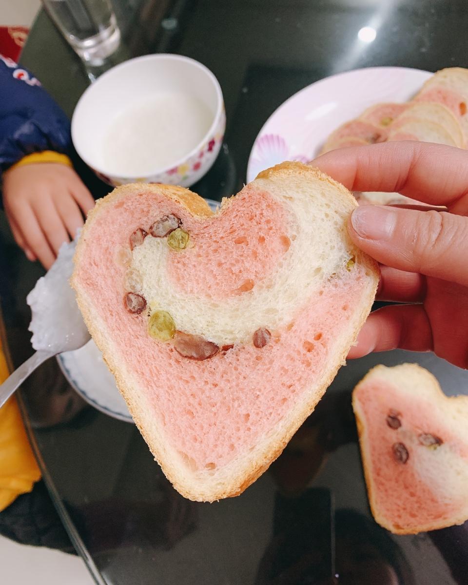 蜜豆抹茶心形吐司