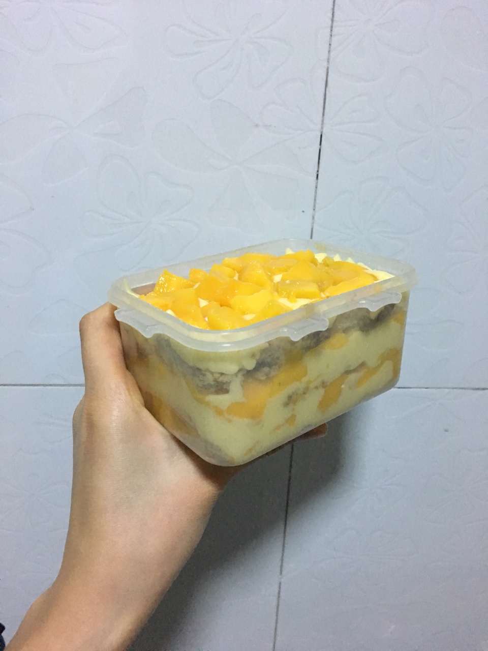 努力低卡的【芒果卡仕达玫瑰天使蛋糕盒子】（蛋白蛋黄都不会剩OvO）的做法
