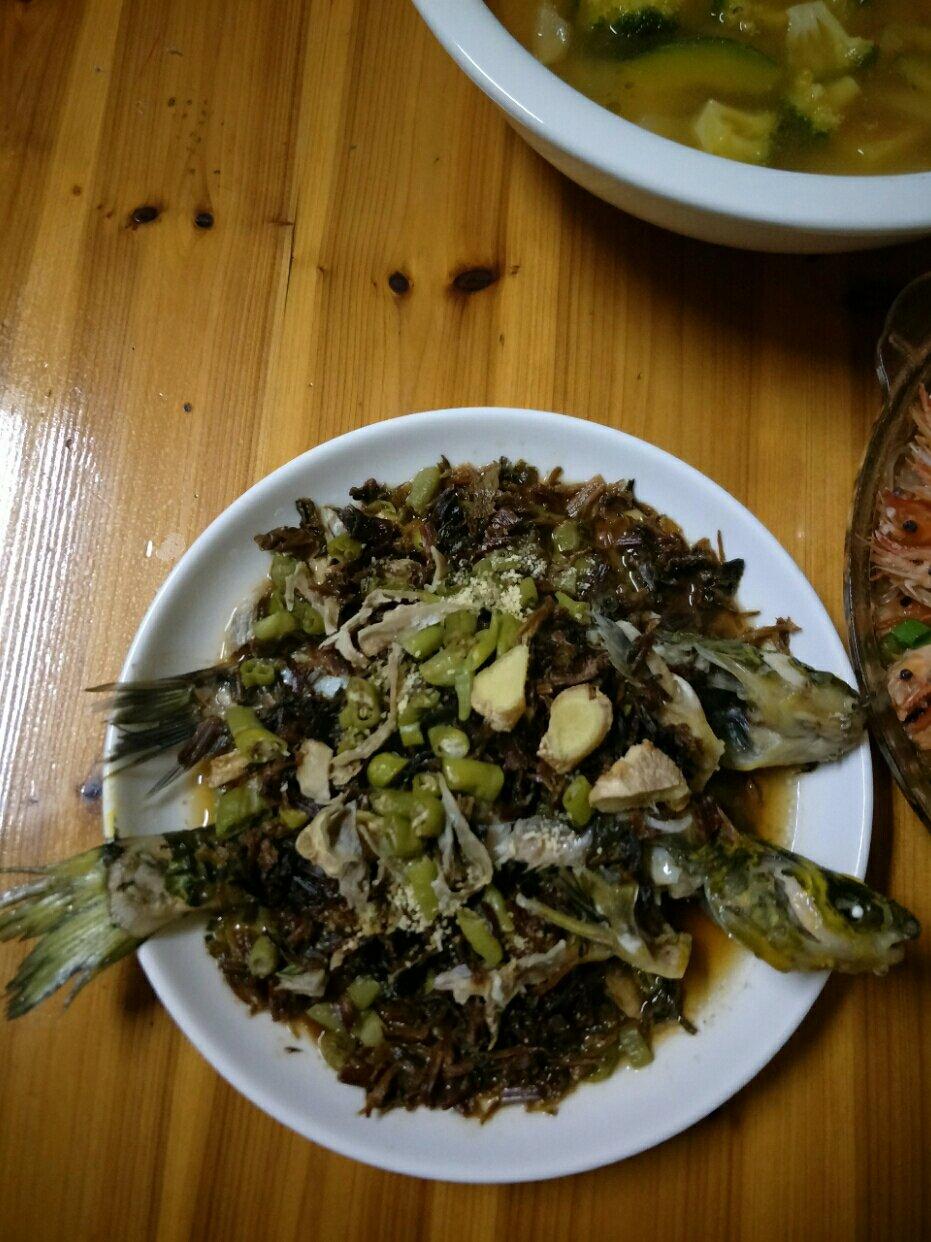 干菜蒸汪刺鱼