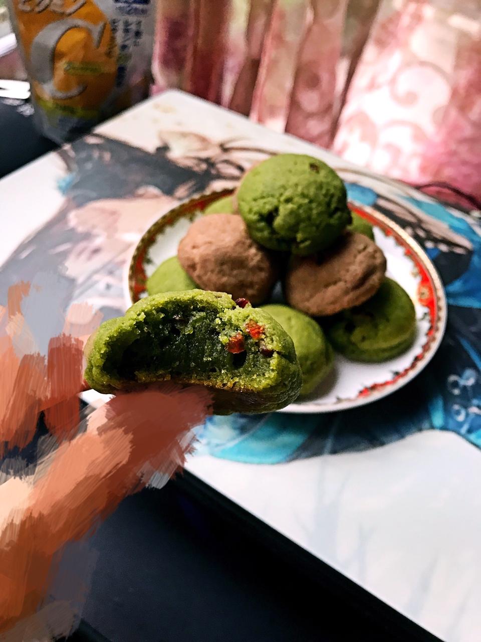 抹茶蔓越莓麻薯包（不回缩）
