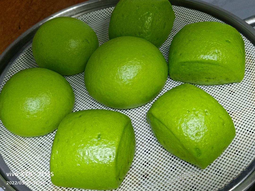 菠菜千层馒头  翠绿蓬松暄软  细腻光滑的秘密   附细节视频