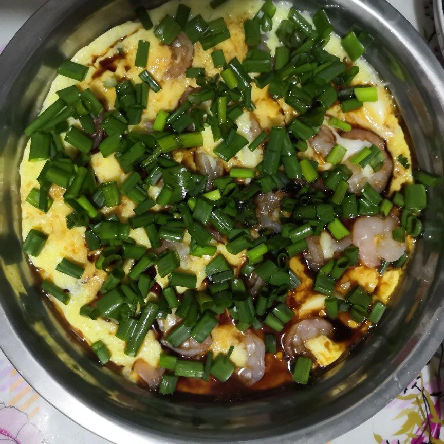 美味的虾仁豆腐鸡蛋羹
