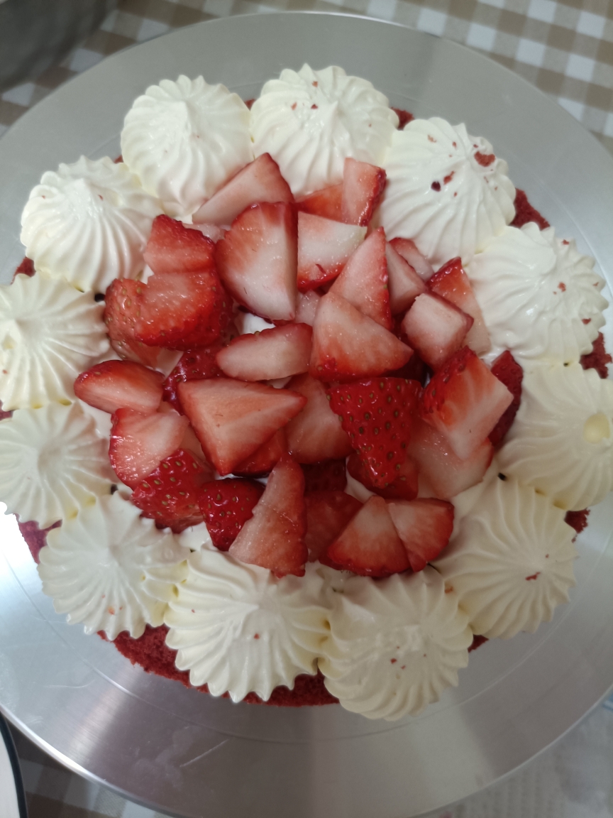 六寸红丝绒生日蛋糕的做法 步骤7