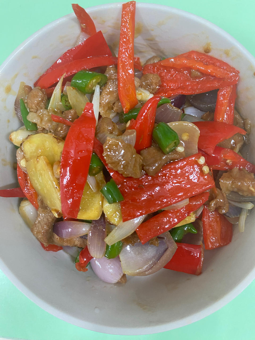 青椒洋葱炒牛肉（不辣版）