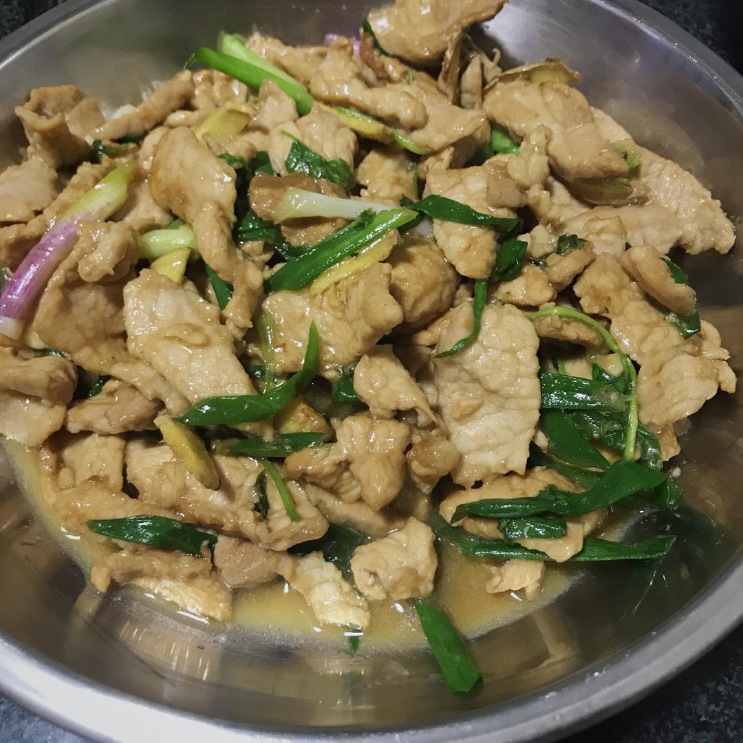 chocolatecy做的姜葱炒瘦肉