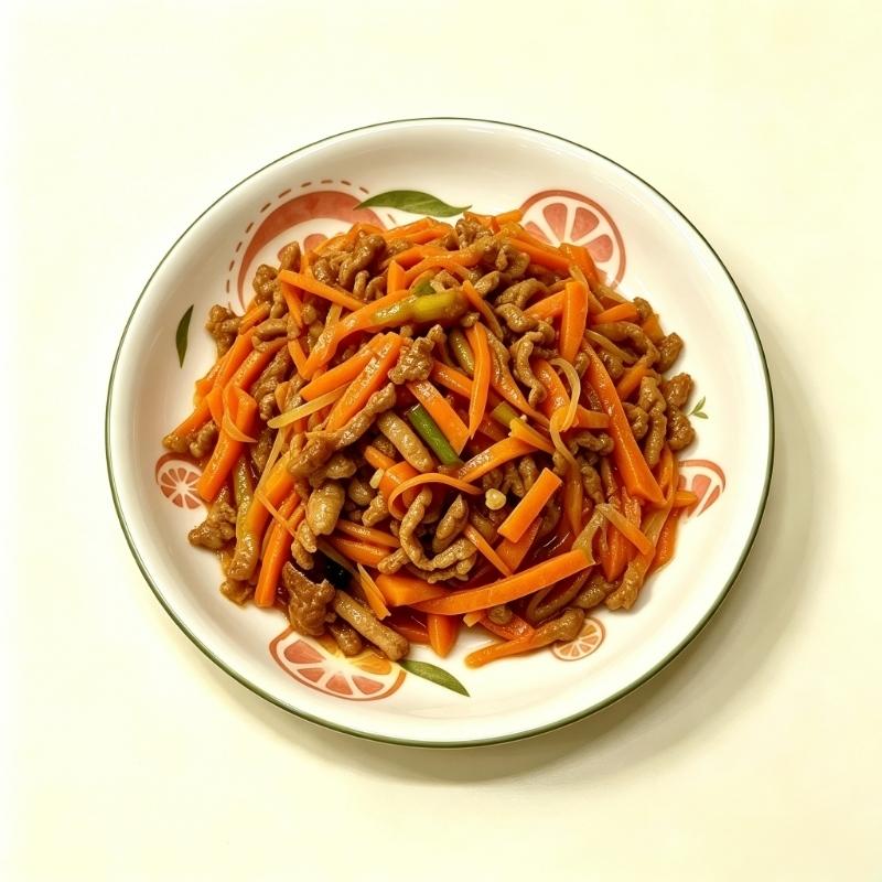 胡萝卜丝炒肉(土豆丝)