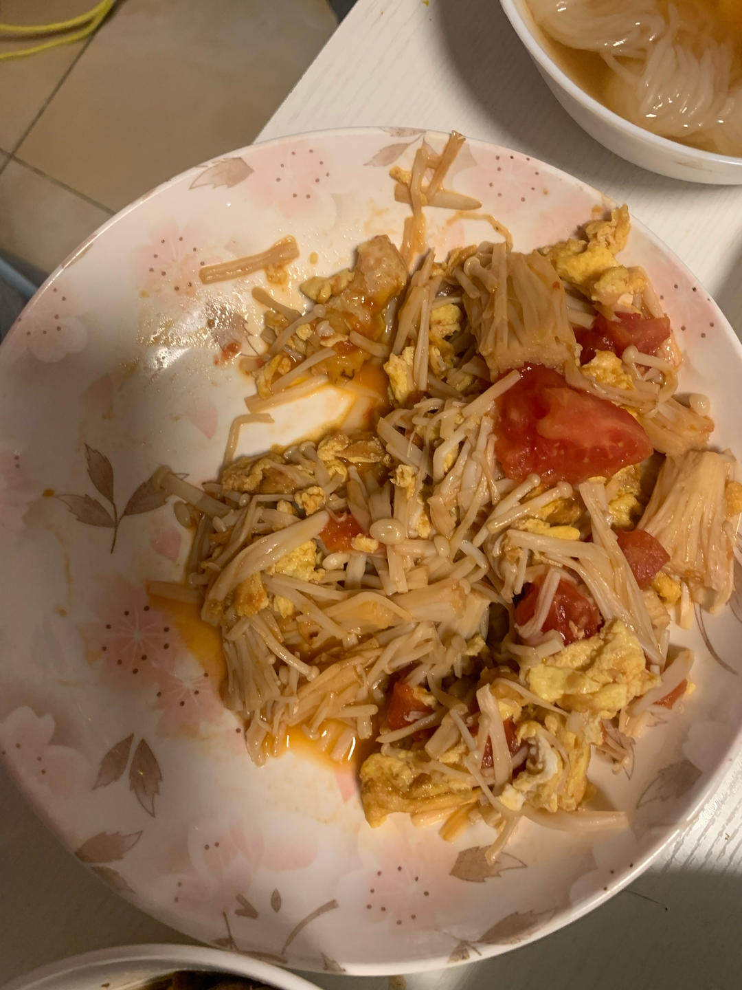 金针菇番茄炒鸡蛋
