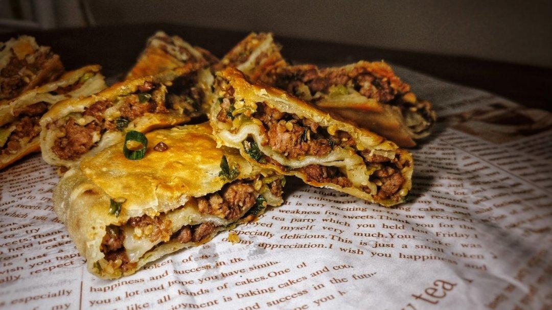 【牛肉千层饼】啊！肉饼！千层！酥香！过瘾！