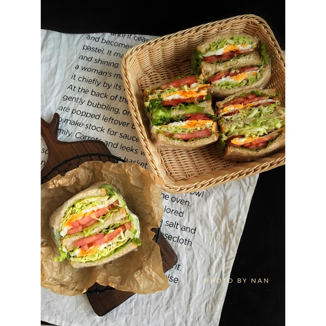 如何做超厚的沼三明治~详细tip！牛油果鸡蛋午餐肉三明治~