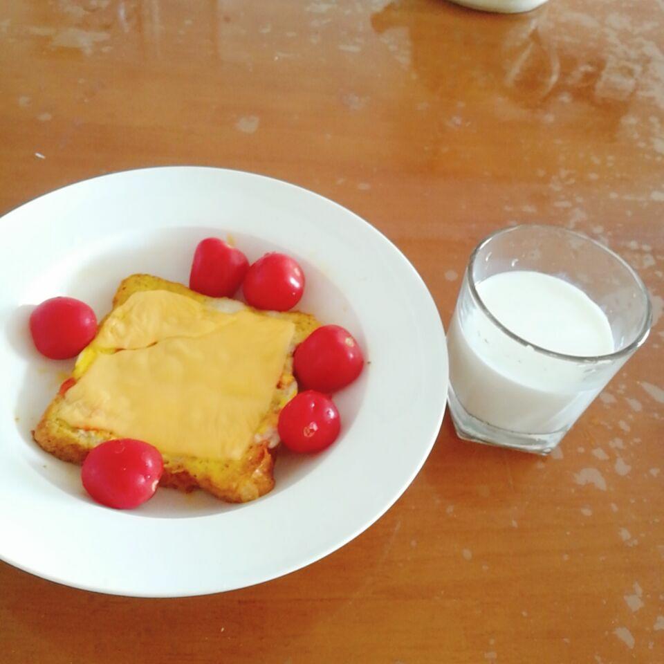 超简单的无油低脂微波炉芝士鸡蛋吐司！的做法