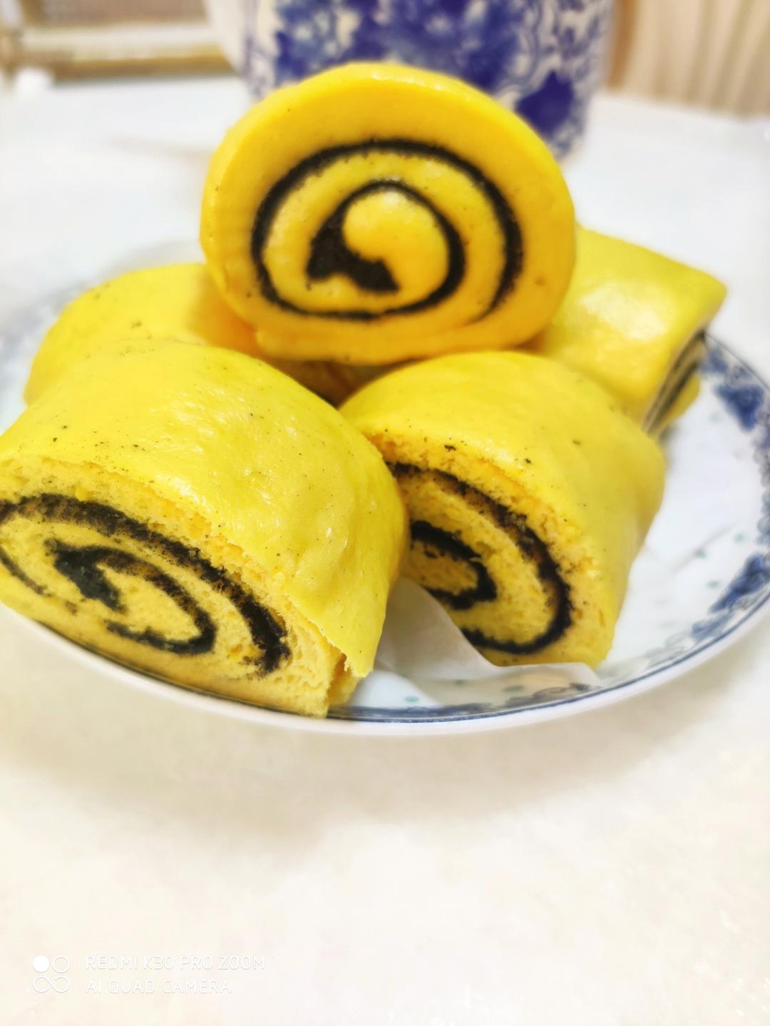 南瓜黑芝麻卷