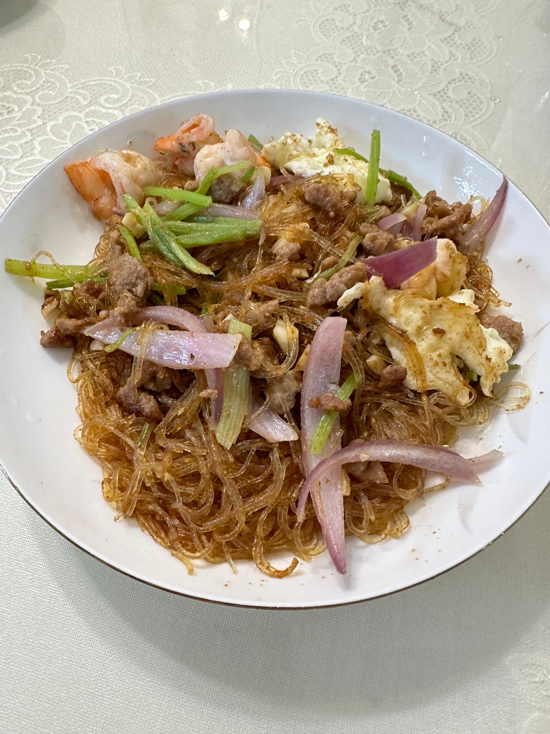 鲜虾肉沫粉丝煲的做法