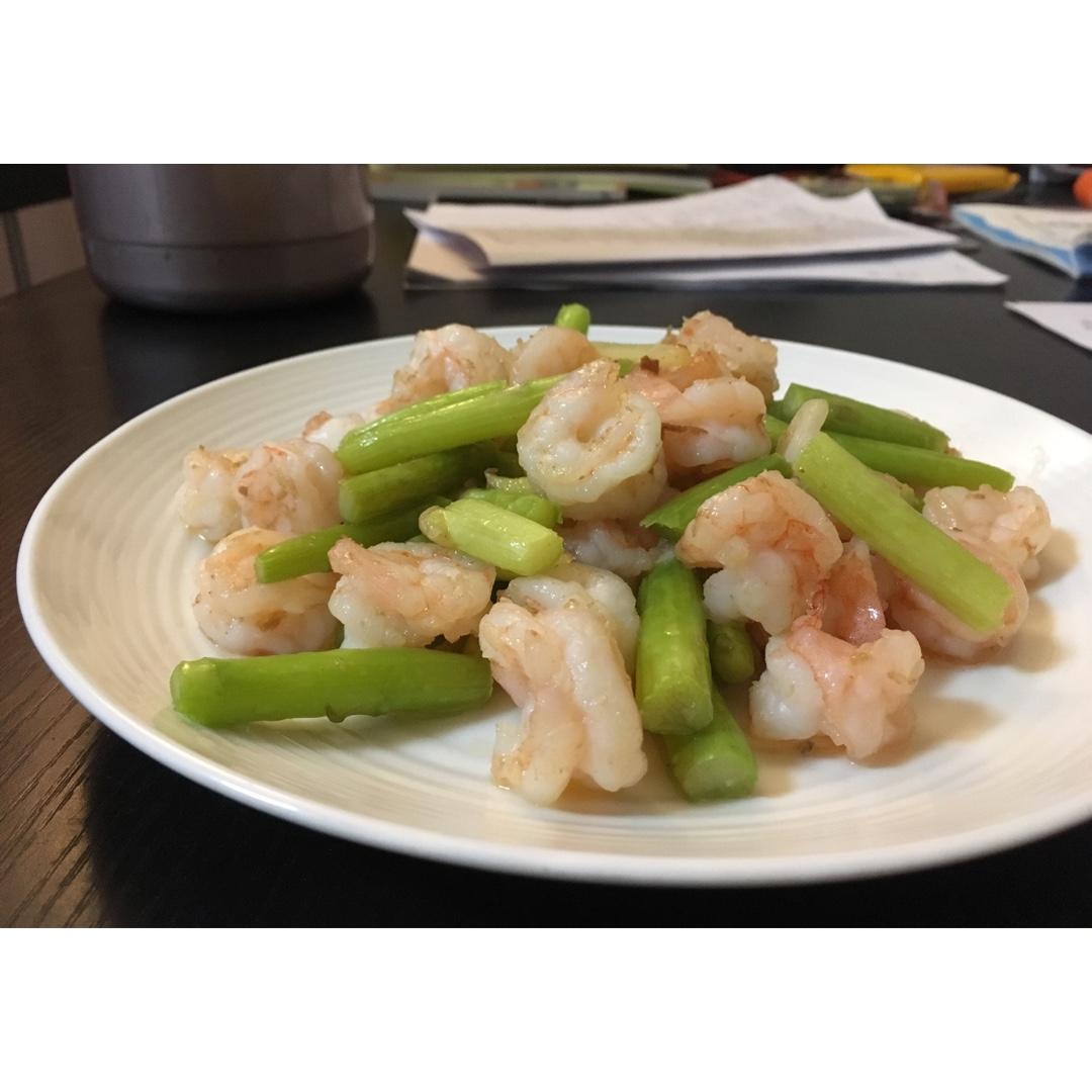 芦笋炒虾仁