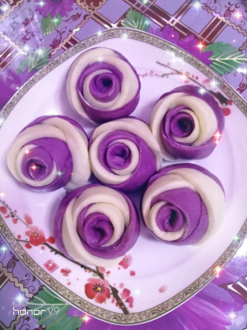 紫薯玫瑰花馒头