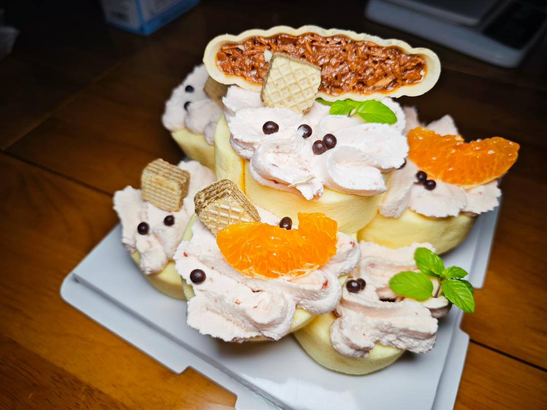 堆起来的蛋糕塔⁉️叠叠乐青提乳酪蛋糕🎂超乖