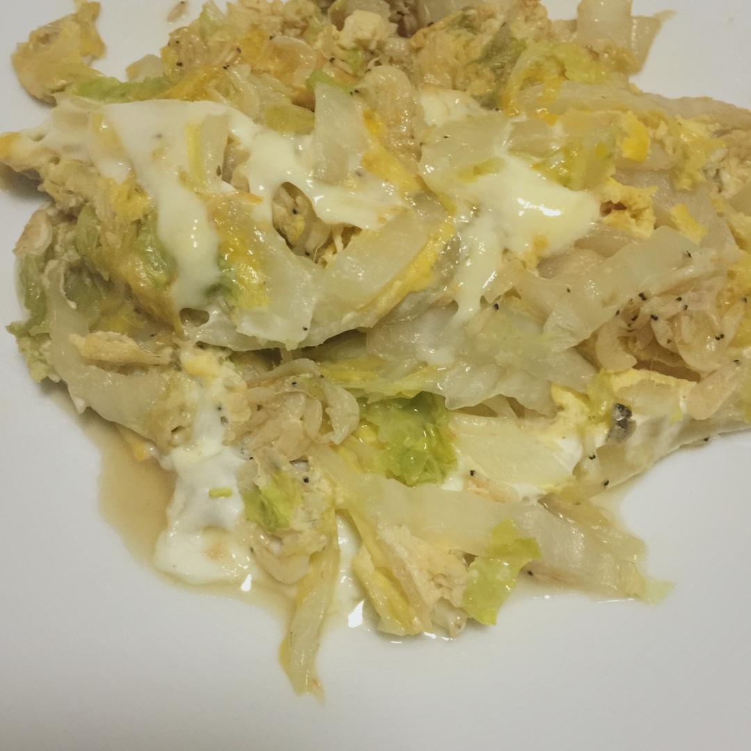 素赛螃蟹----干贝白菜滑蛋