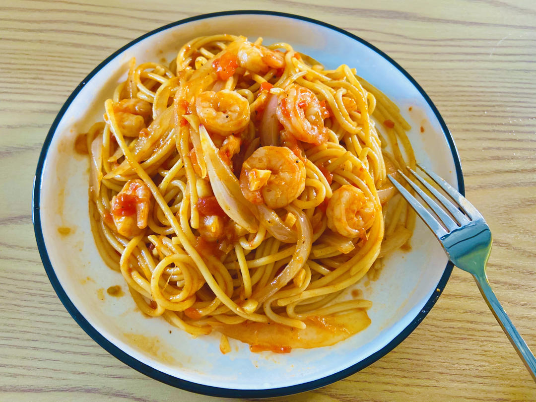 减脂|美味又低脂的虾油虾仁意大利面