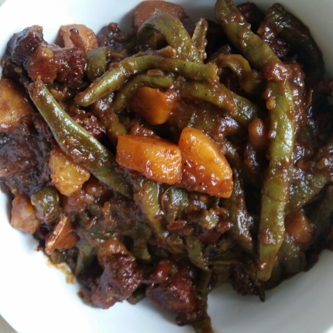 红烧肉炖豆角