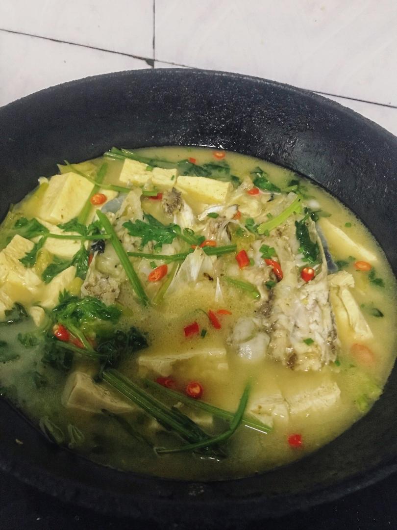 泡椒煮鱼头冻豆腐