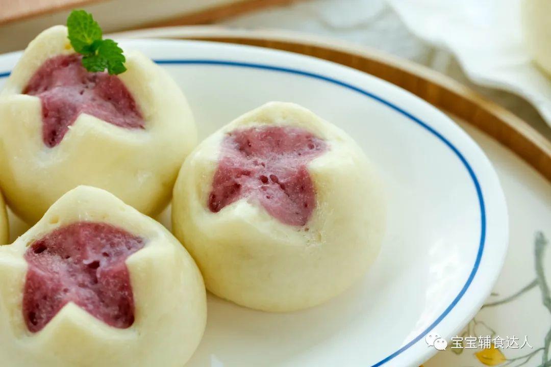 紫薯开花馒头【宝宝辅食】的做法