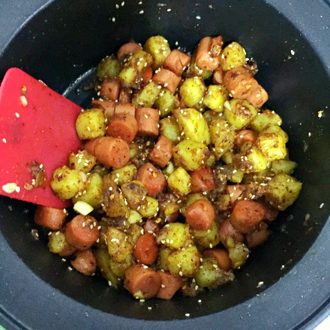 孜然土豆火腿肠 香辣过瘾还便宜！