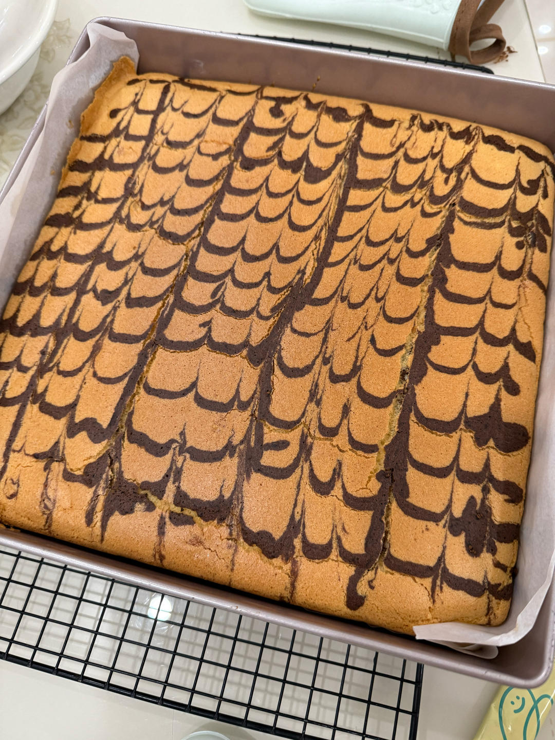 千叶纹戚风切块蛋糕