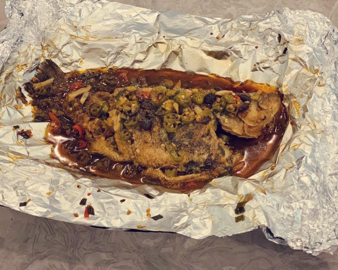 方便快手的葱烤鲈鱼的做法