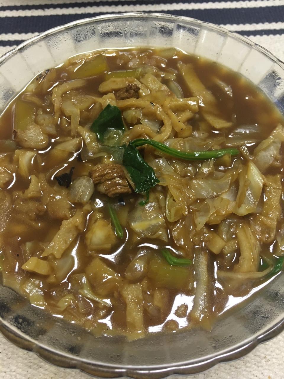 肉丝烩饼