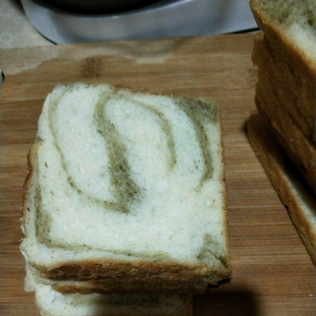 汤种抹茶大理石纹吐司（水立方模）