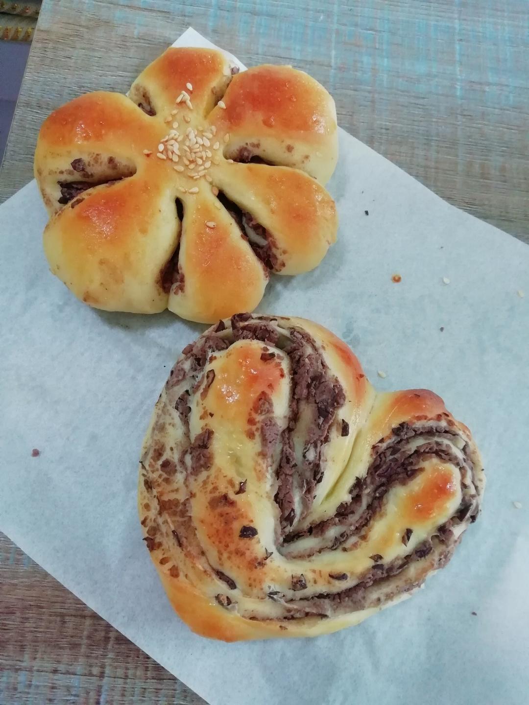 无油代糖红豆面包