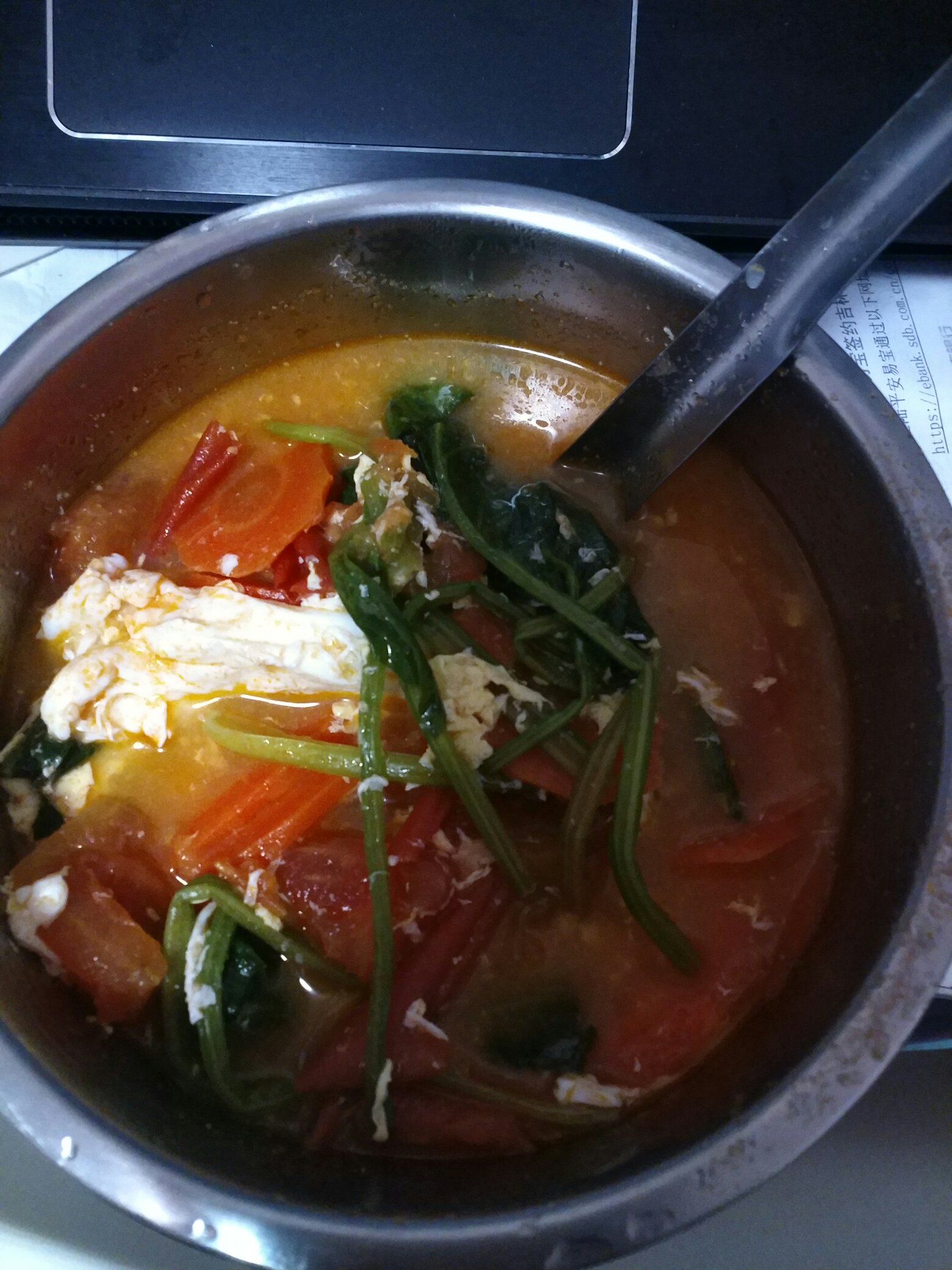 番茄鸡蛋菠菜汤