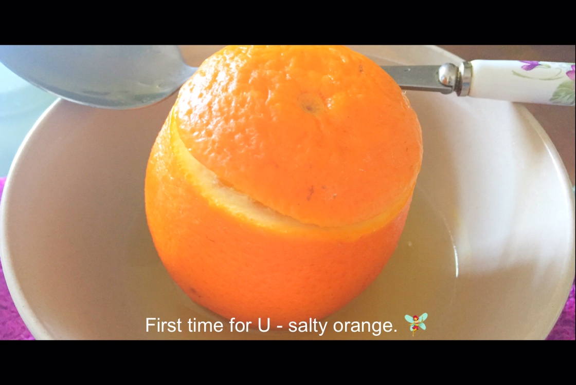 盐蒸橙子，治疗咳嗽，（详细步骤图）