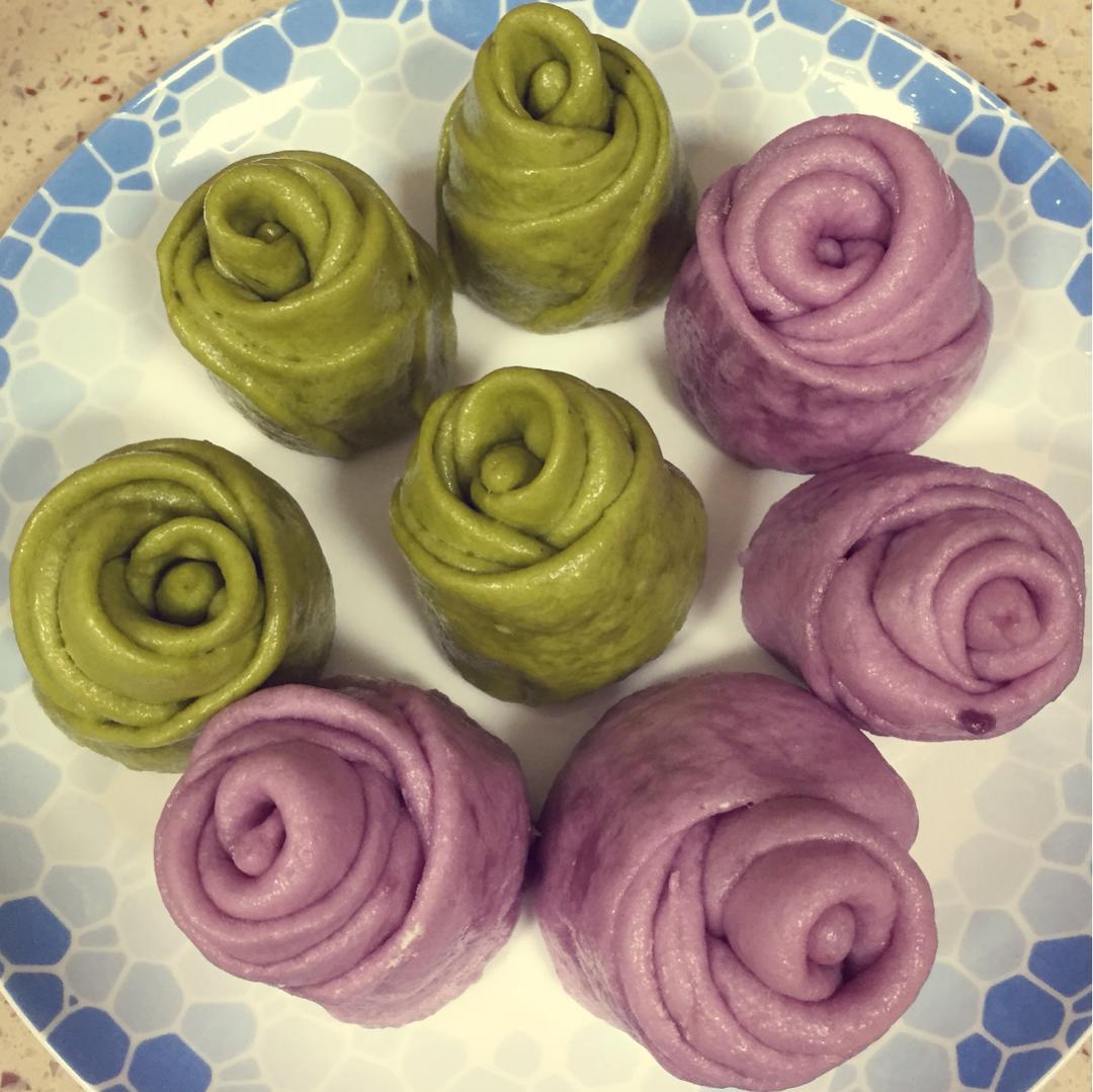 紫薯玫瑰馒头