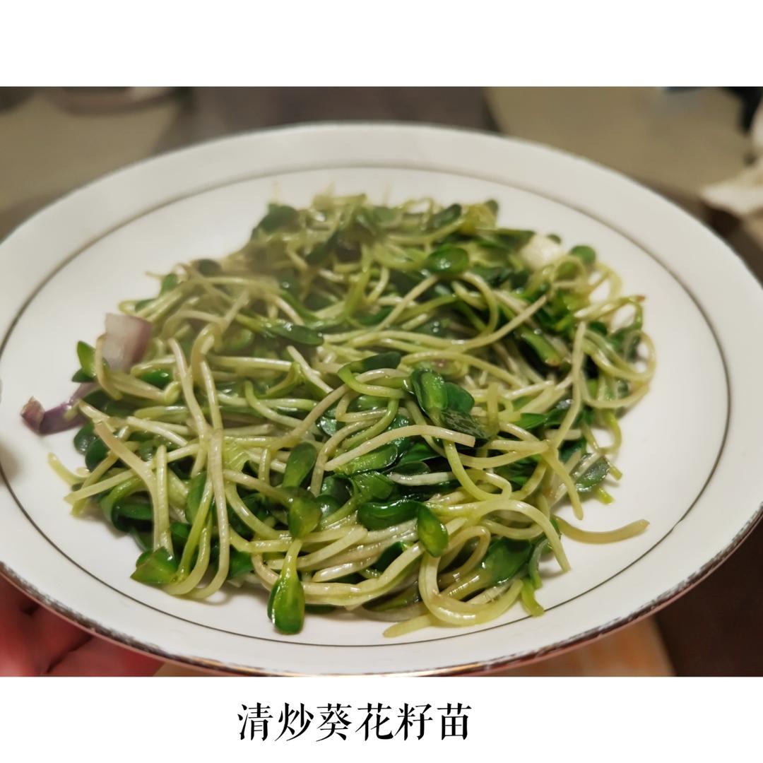 凉拌葵花籽苗