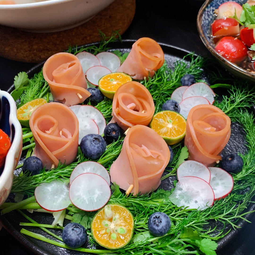 春日浪漫～花束沙拉·果蔬肉｜低卡低脂滋味足｜附4种花型做法